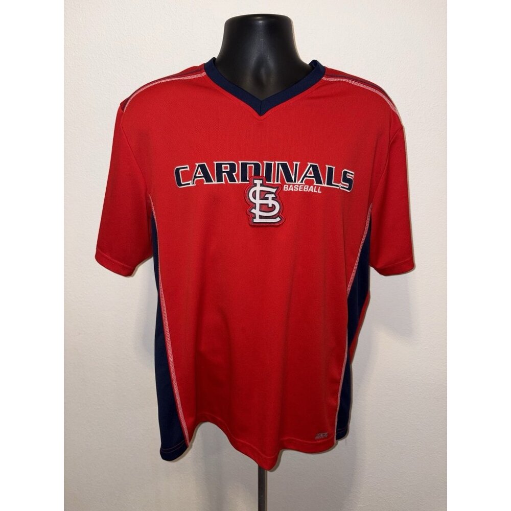 MLB Cardinal Pull Over TX3 Cool Jersey Mens XL  Baseball #4 Molina Red Blue